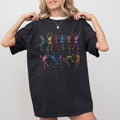 Dancing Skeletons Comfort Colors Shirt, Colorful Skeletons Dancing Graphic Printed Tee, Funny Halloween Unhinged Shirt,...
