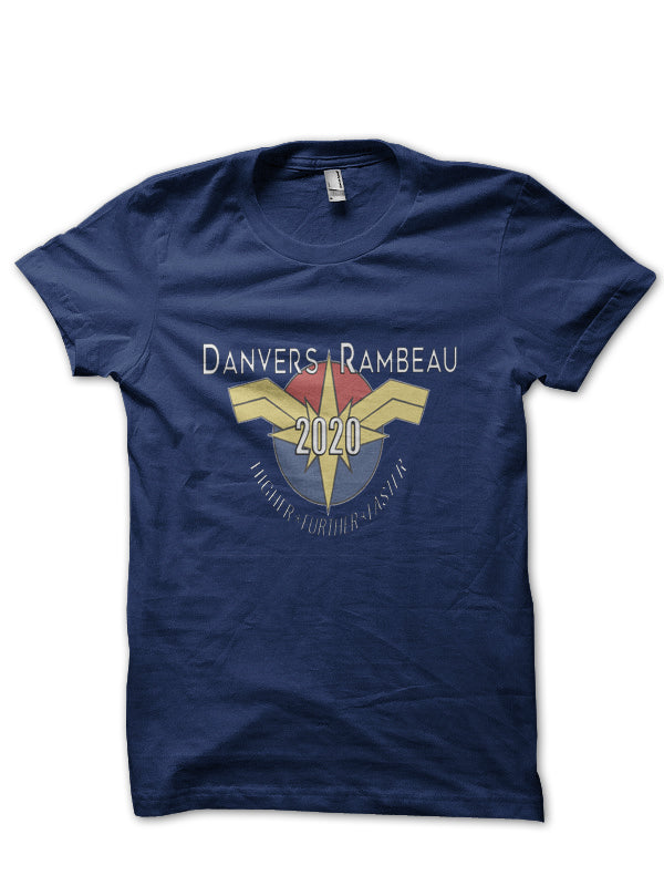 Danvers / Rambeau  Navy Blue Half Sleeve T-Shirt Hoodie, Sweatshirt | PureTeeCo.com