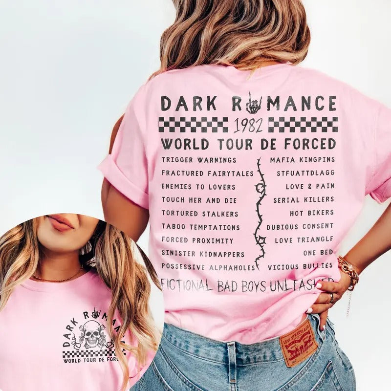 Dark Romance World Tour De Forced T-Shirt, Dark Academia Sweatshirt, Cat And Mouse Hoodie, Bookstagram Outfit, Booktok...