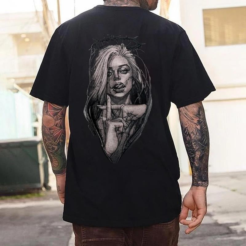 Darkness Thorn Angel T-shirt - Naughty Clothes Men Cotton Menswear Hoodie, Sweatshirt | PureTeeCo.com