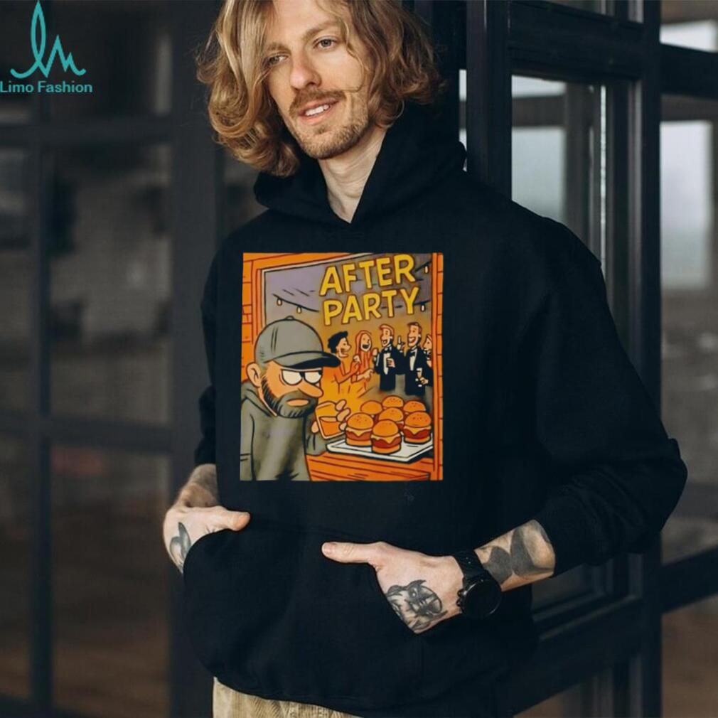 Dax Harwood wearing JDFromNY After Party shirt