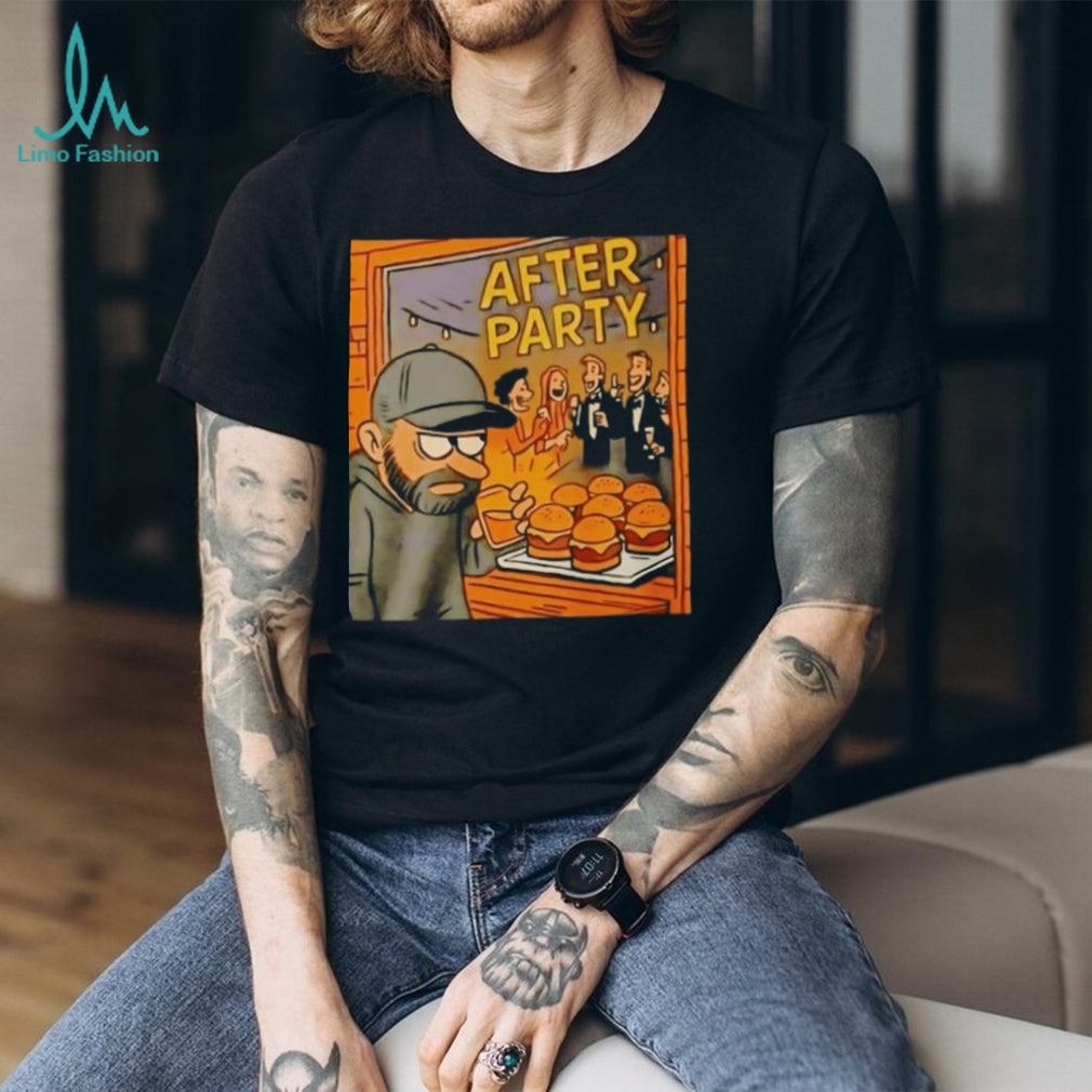 Dax Harwood wearing JDFromNY After Party shirt