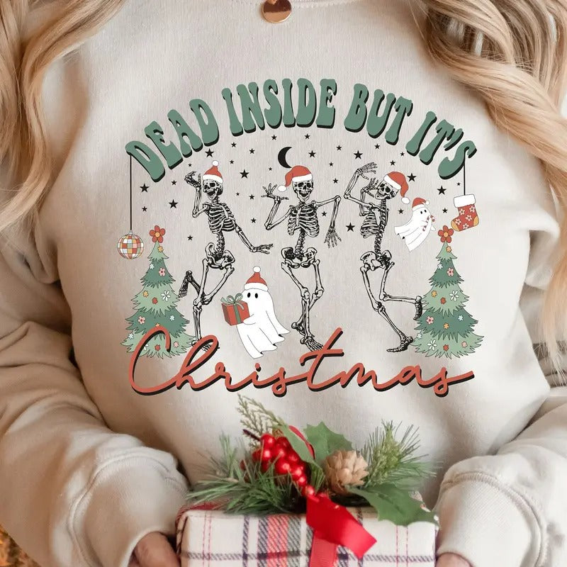 Dead Inside But It's Christmas Png-christmas Sublimation Digital Design Download-skeleton Png Holidays Png Santa Claus...