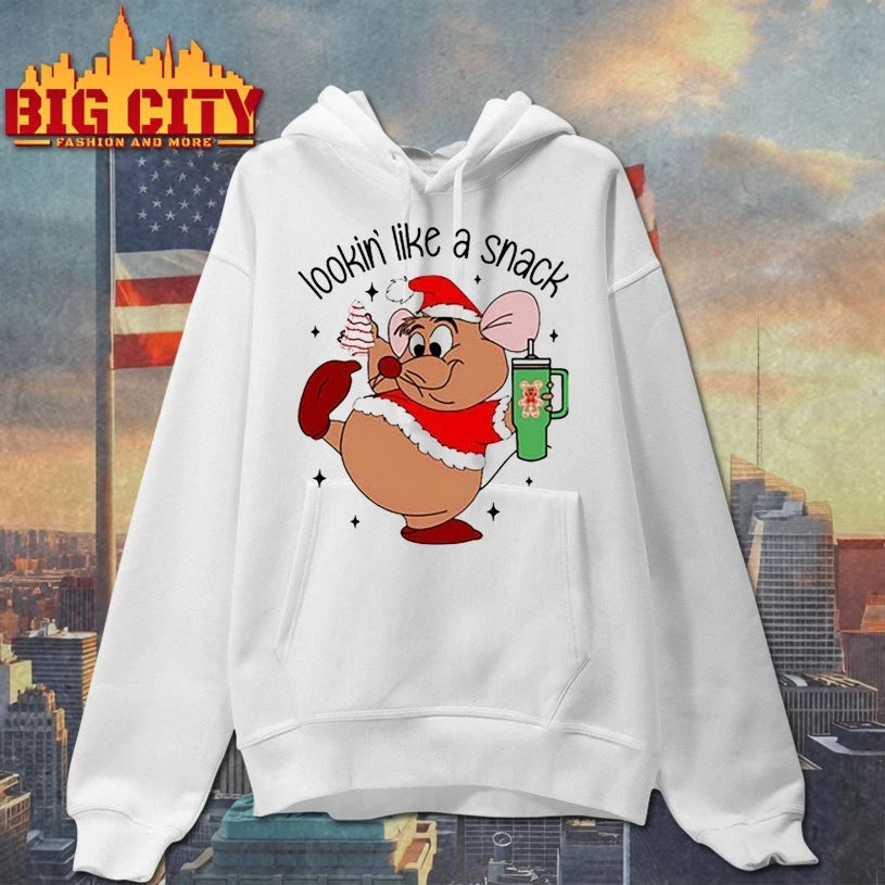 Deanna Looking Like A Snack Christmas Cartoon Mouse Fat Rat shirt