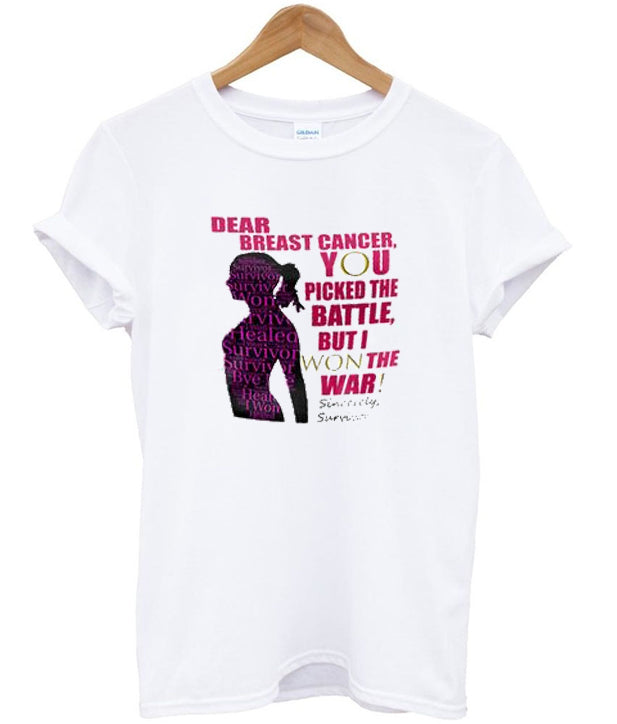 Dear Breast Cancer You Picked The Battle Tshirt Hoodie, Sweatshirt | PureTeeCo.com