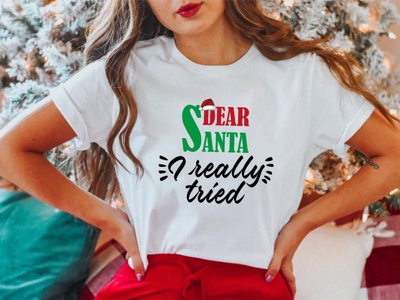 Dear Santa I Really Tired Shirt, Funny Christmas 2023 Gift Tee, Unisex Winter Holiday Shirt, Funny Saying X-mas Party...