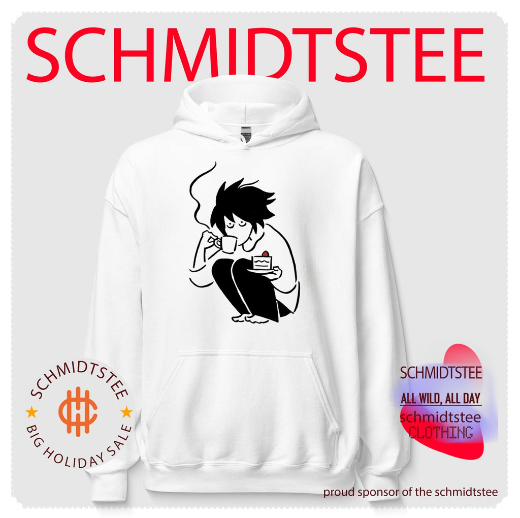 Death Note L drinking coffee eating strawberry cake shirt