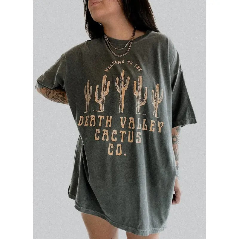 Death Valley Cactus Tee, Trendy boho aesthetic tee, bohemian shirt, desert hippie, tee Hoodie, Sweatshirt | PureTeeCo.com