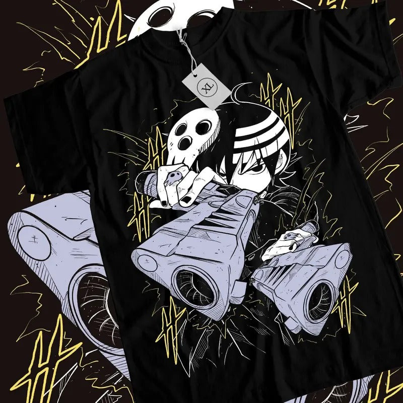 Death the Kid T-Shirt S-4XL Soul Eater Japanese Black Star Girl Funny Shirt Tshirt S-4XL Hoodie, Sweatshirt | PureTeeCo.com