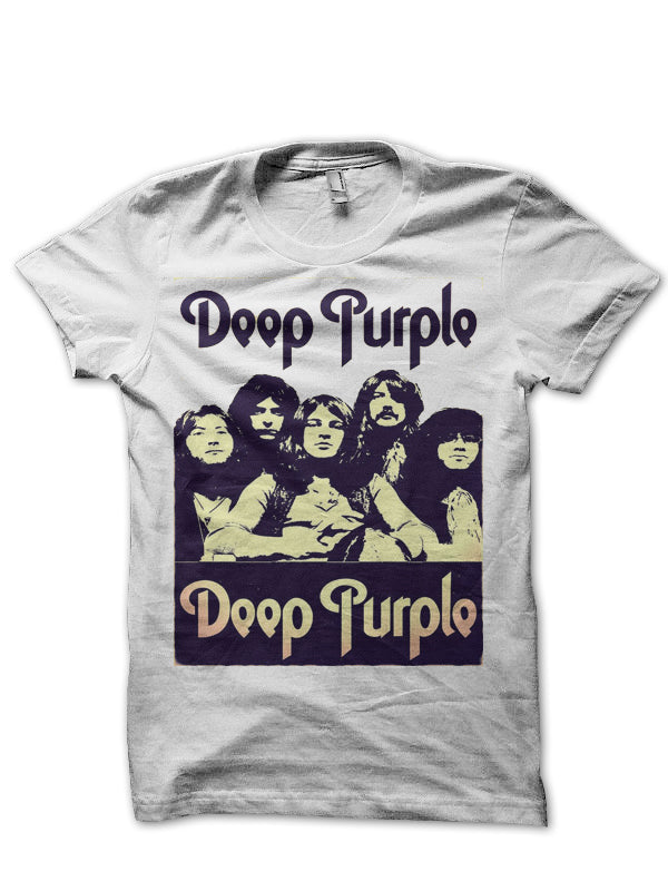 Deep Purple White Half Sleeve T-Shirt Style001 Hoodie, Sweatshirt | PureTeeCo.com