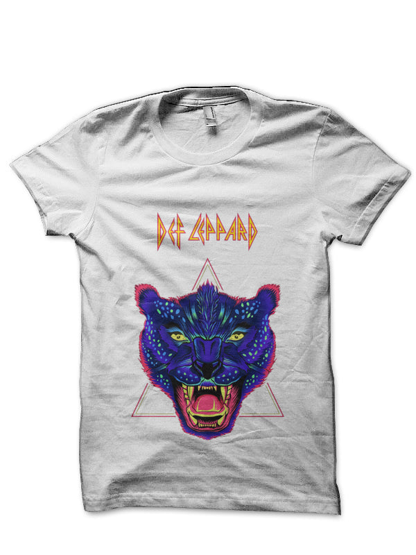 Def Leppard White T-Shirt Hoodie, Sweatshirt | PureTeeCo.com