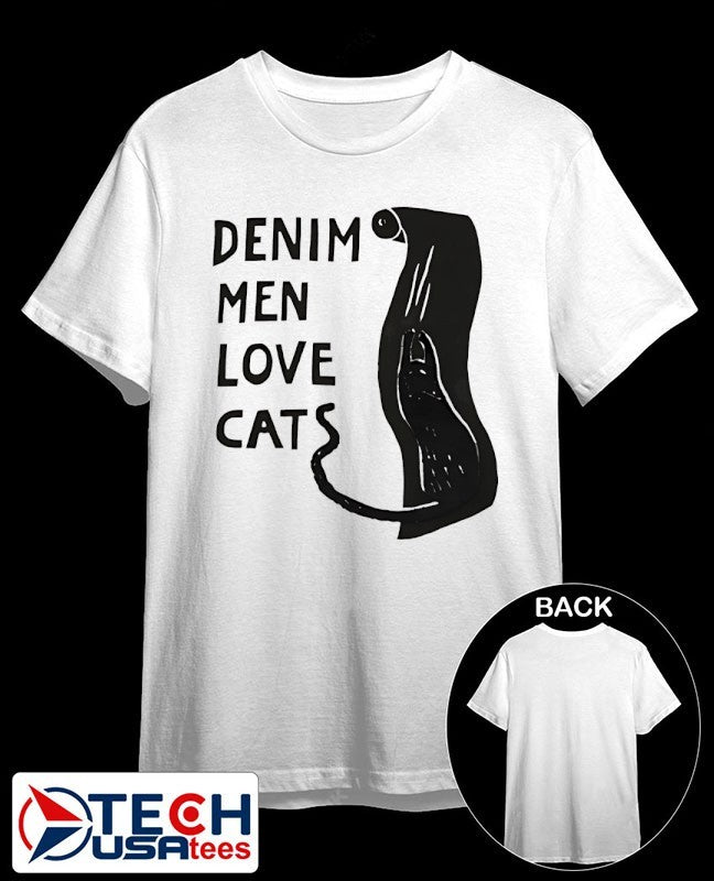 Denim men love cats shirt