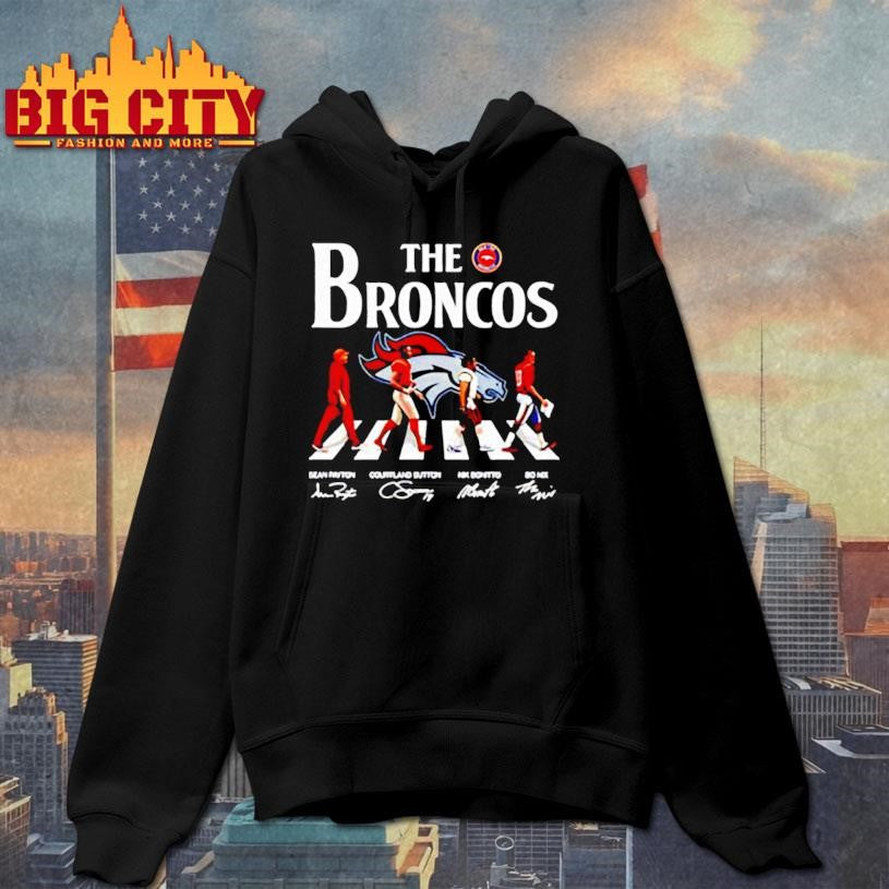 Denver Bs The Broncos with Abbey Road players signatures shirt