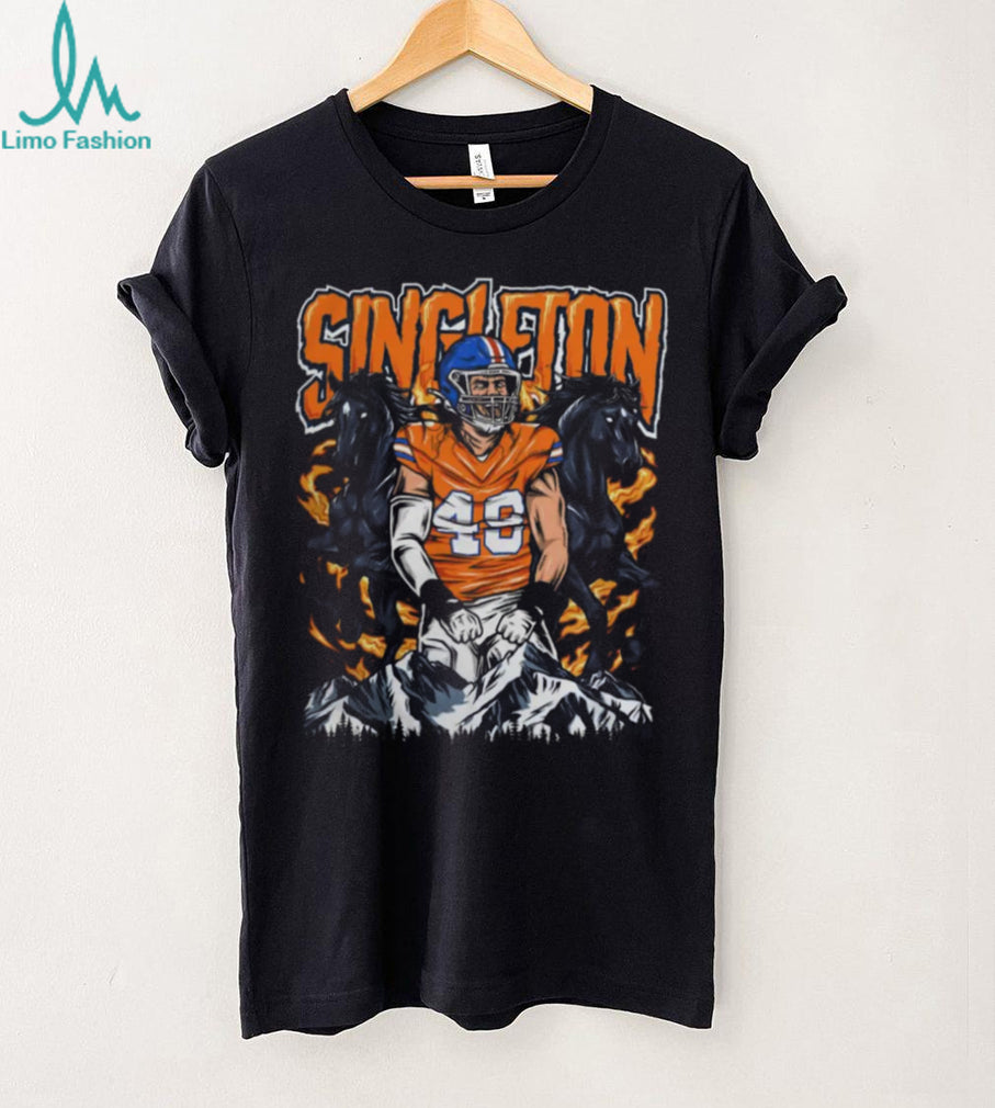 Denver Football Singleton Fire Horses Mountain Sports Shirt