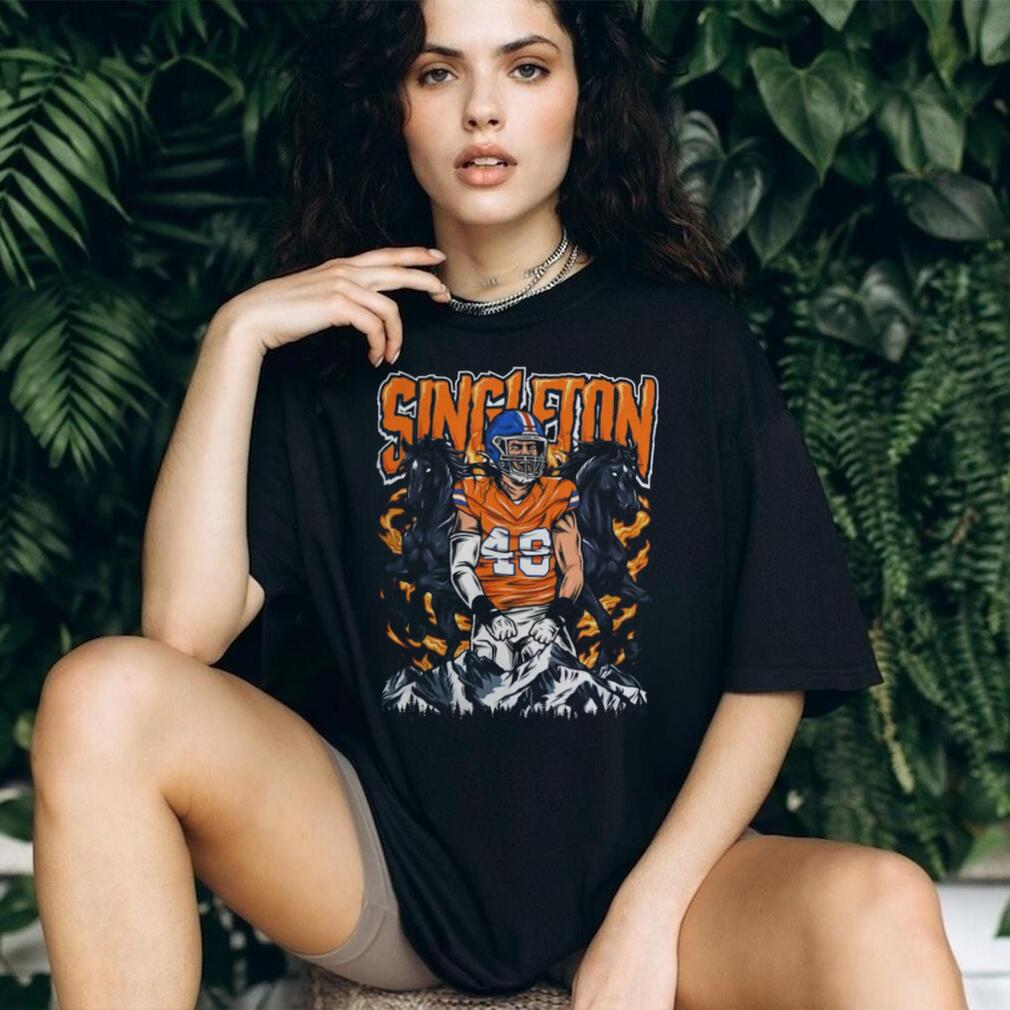 Denver Football Singleton Fire Horses Mountain Sports Shirt