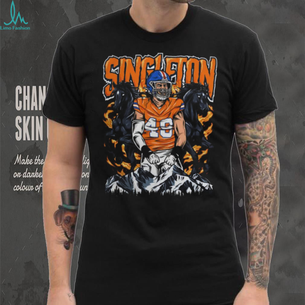 Denver Football Singleton Fire Horses Mountain Sports Shirt