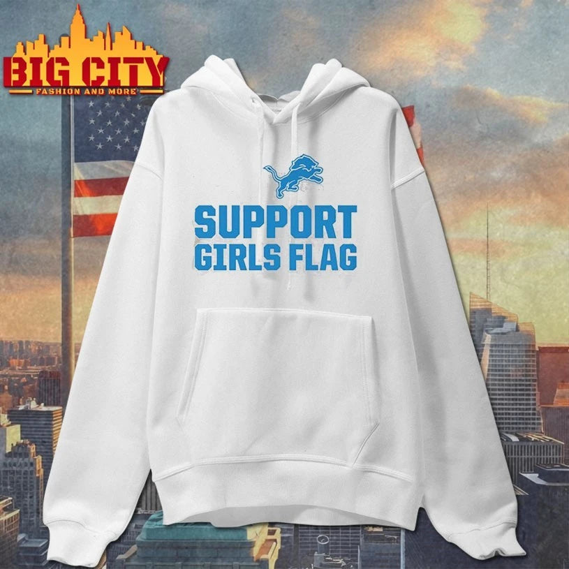 Detroit Lions Support Girls Flag shirt
