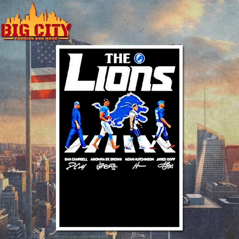 Detroit Ls The Lions With Abbey Road Players Signatures Shirt