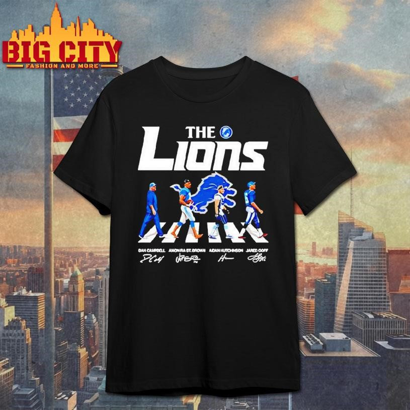 Detroit Ls The Lions With Abbey Road Players Signatures Shirt