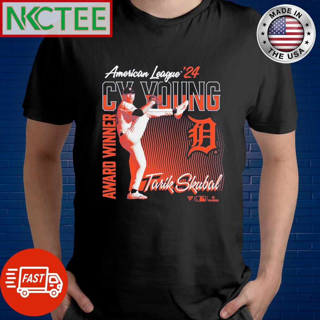 Detroit Tigers Tarik Skubal Navy 2024 American League Cy Young Award Winner T-Shirt