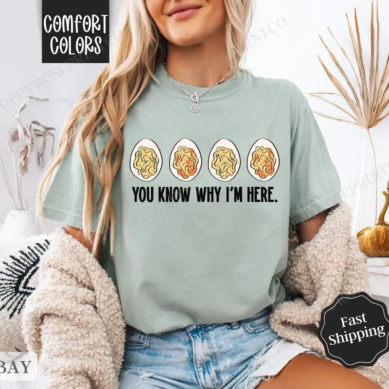 Deviled Egg Thanksgiving Shirt Comfort Colors, Funny Shirt, Fall Womenswear Oversized Crewneck Hoodie, Sweatshirt