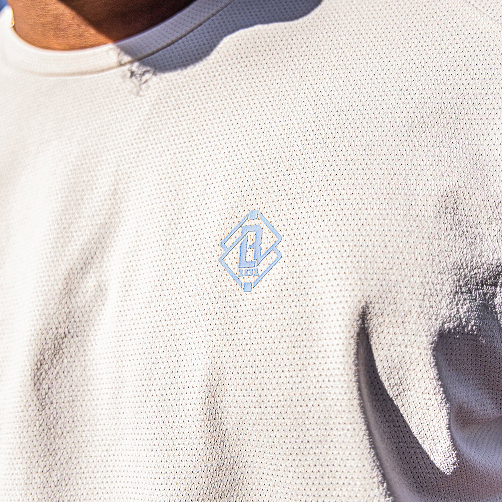 Diamond Tech Tee - Bone/Light Blue Hoodie, Sweatshirt | PureTeeCo.com (Image 4)