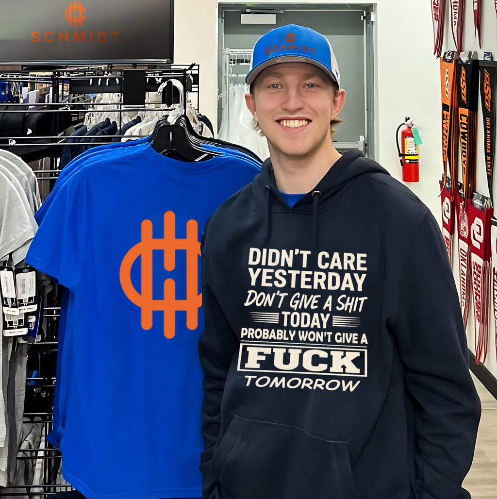 Didn’t care yesterday don’t give a shit today probably won’t give a fuck tomorrow shirt