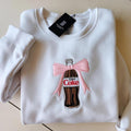 Diet Coke Pink Bow Embroidered Sweatshirt, Diet Coke Embroidered Crewneck, Diet Coke Lover, I Need A Diet Coke, Funny...