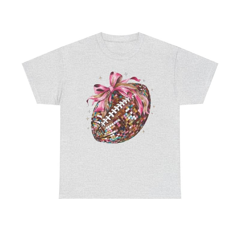 Disco Football Bow Shirt Gildan, Women's Football Team, Women's Oversized Tshirt Hoodie, Sweatshirt | PureTeeCo.com
