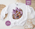 Disco Football Bow Sweatshirt, Game Day Football Crewneck, Womens Sweatshirt, Fall Sweaterstyle{n002}2 T-Shirts, Hoodie