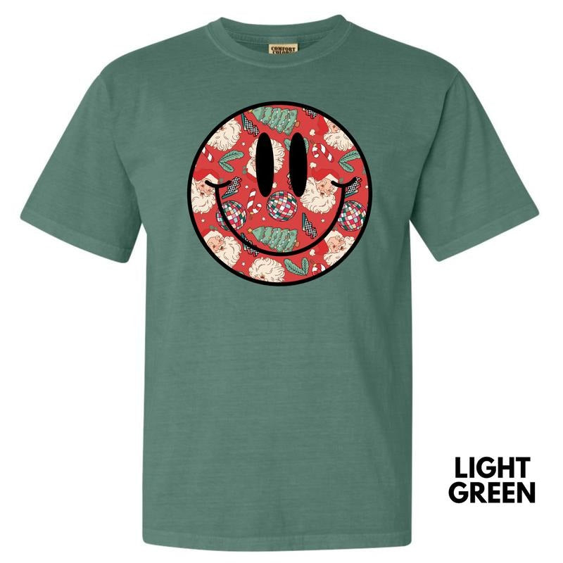 Disco Santa Happy Face Comfort Colors T-Shirt 'NLB' Hoodie, Sweatshirt | PureTeeCo.com