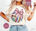 Disco Volleyball Bow Shirt Comfort Colors, Womens Volleyball Tee, Womenswear Oversized Crewneck, Coquette Clothing...