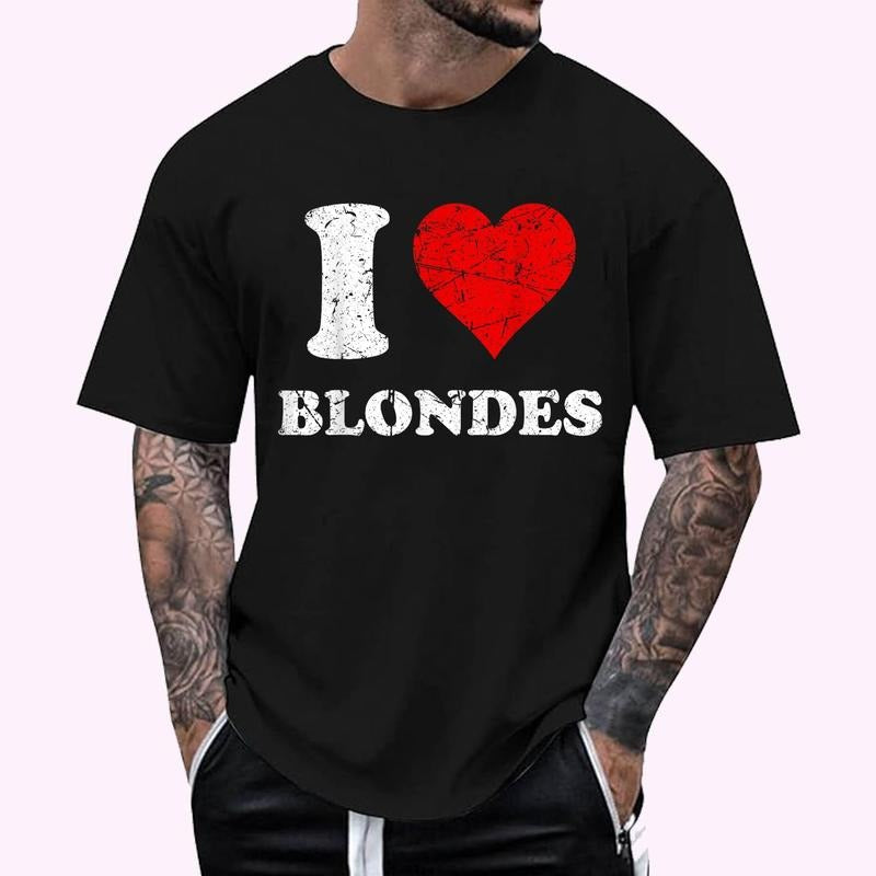 Distressed I Heart Blondes I Love Blondes T-Shirt