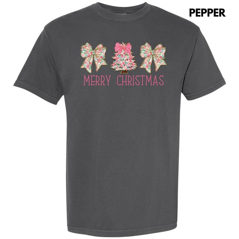 Ditsy Pink Trio Christmas Comfort Colors T-Shirt 'NLB' Hoodie, Sweatshirt | PureTeeCo.com