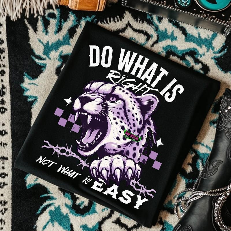 Do What is Right, Not What is Easy Black TShirt | Unisex Short Sleeve T Shirt | Animal Lover Shirt | Inspirational...