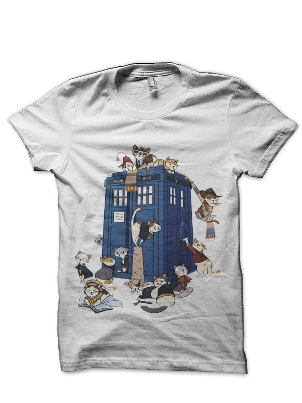 Doctor Cat White T-Shirt Hoodie, Sweatshirt | PureTeeCo.com