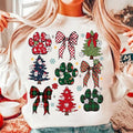 Dog Mama Coquette Sweatshirt - Merry Woofmas Christmas Bow T-Shirt, Dog Lover Checkered Holiday Clothing, Unisex Cotton...