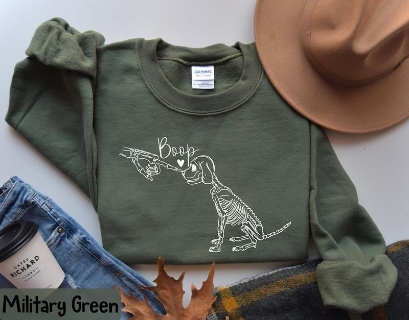 Dog Skeleton Sweatshirt, Funny Dog Shirt, Dog Lover Gifts, Dog Mom Sweatshirt, Spooky Dog Shirt, Skeleton Sweatshirt...