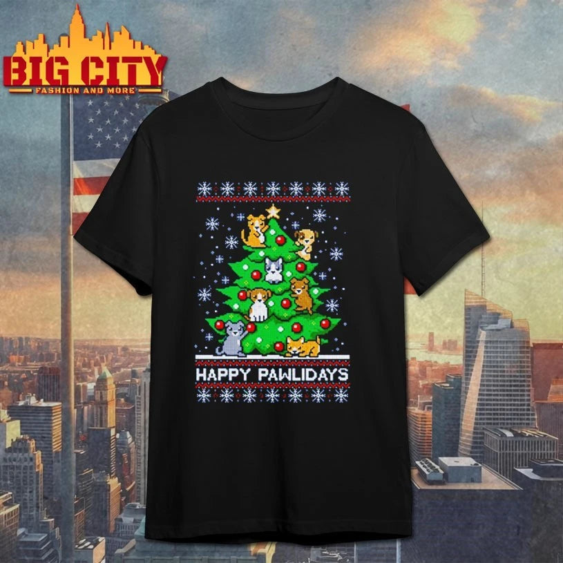 Dogs Happy Pawlidays Ugly Christmas shirt