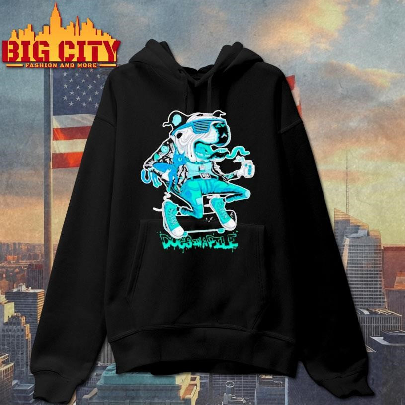 Dogs In Apile Skater Dog Shirt