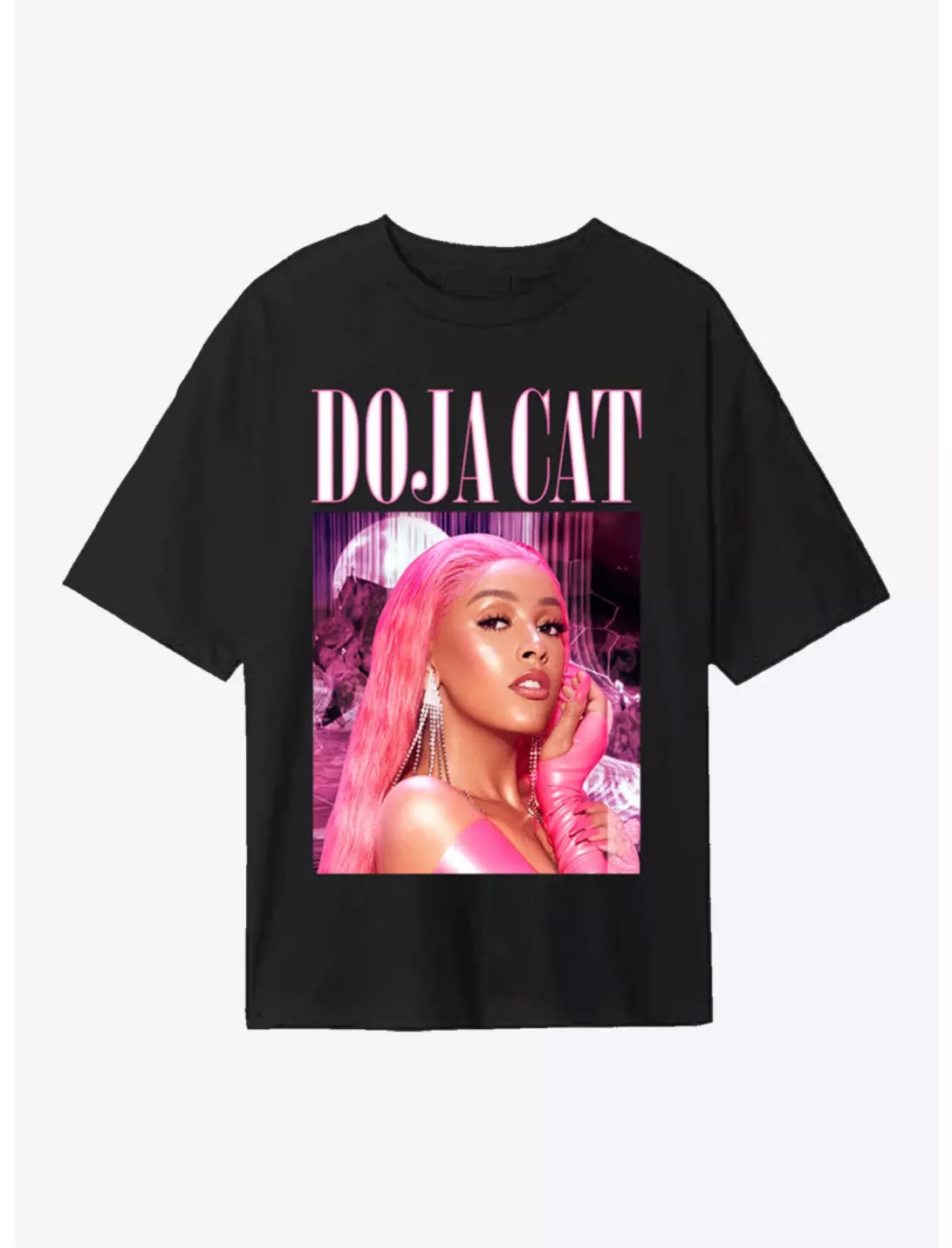 Doja Cat Hot Pink Portrait Boyfriend Fit Girls T-Shirt Hoodie, Sweatshirt | PureTeeCo.com