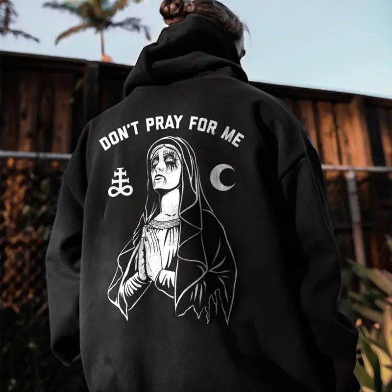 Don't pray for me nun Printed Men's Fashion Hoodies, Sweatshirt, Comfort Errands, Classic Cotton Fabric Menswear, Women's...