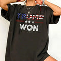 Donal Trump Won Shirt, Trump Won 2024 Election Inauguration Graphic Tees, Flag Trump We Won Unisex Shirt, shirt, shirt...