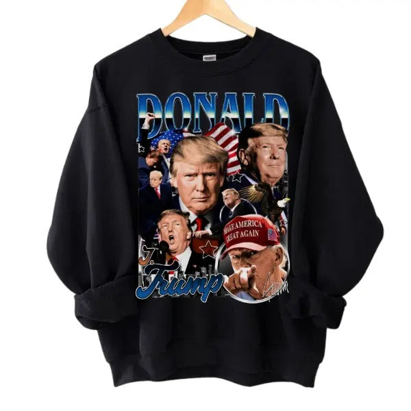 Donald Trump 2024 90s Vintage Bootleg Style Sweatshirt T-Shirts, Hoodie | PureTeeCo.com