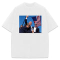 Donald Trump Fist Pump Shots Survivior President 2024 Victory Custom Graphic T-Shirt Crewneck Cotton Streetwear Hoodie,...