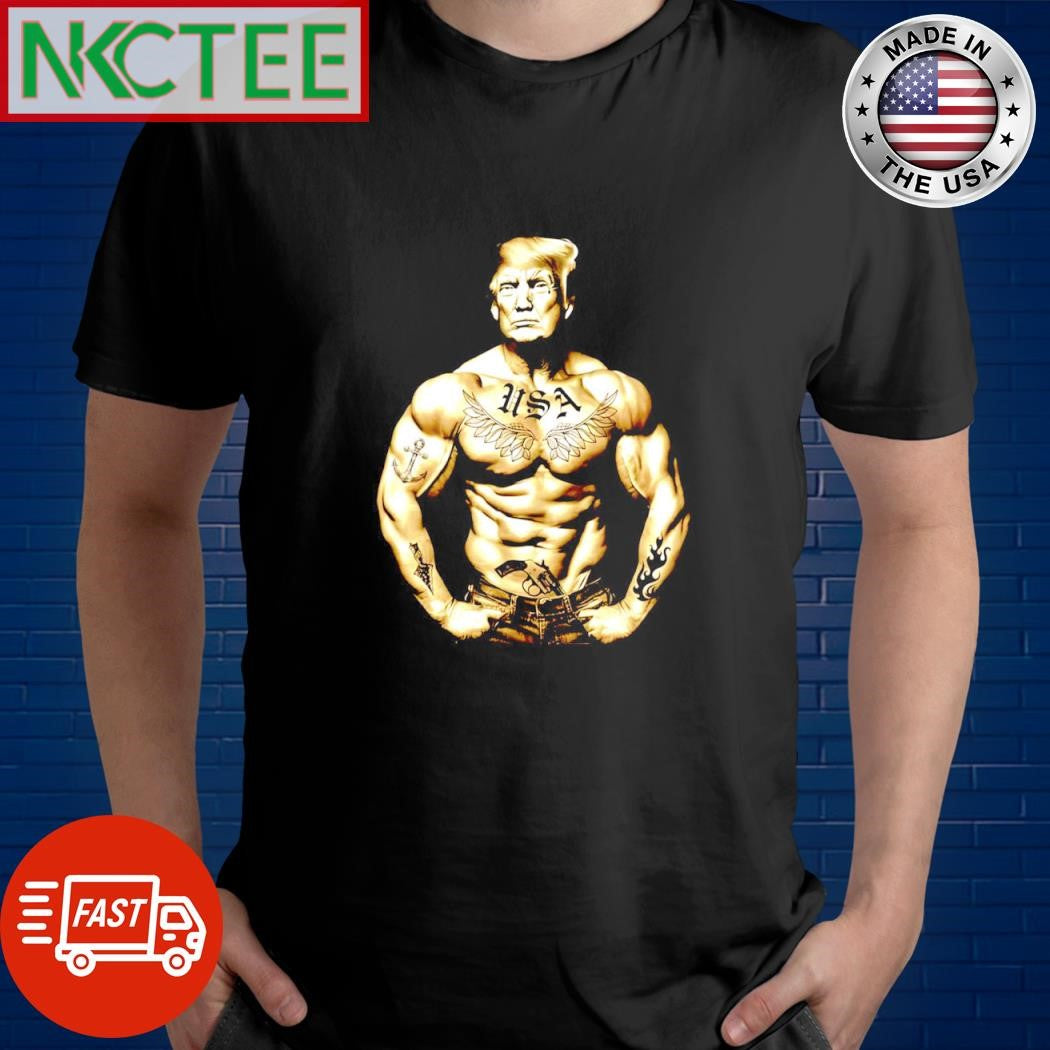 Donald Trump gymer Muscle Workout Tattoo Supporter 2024 shirt