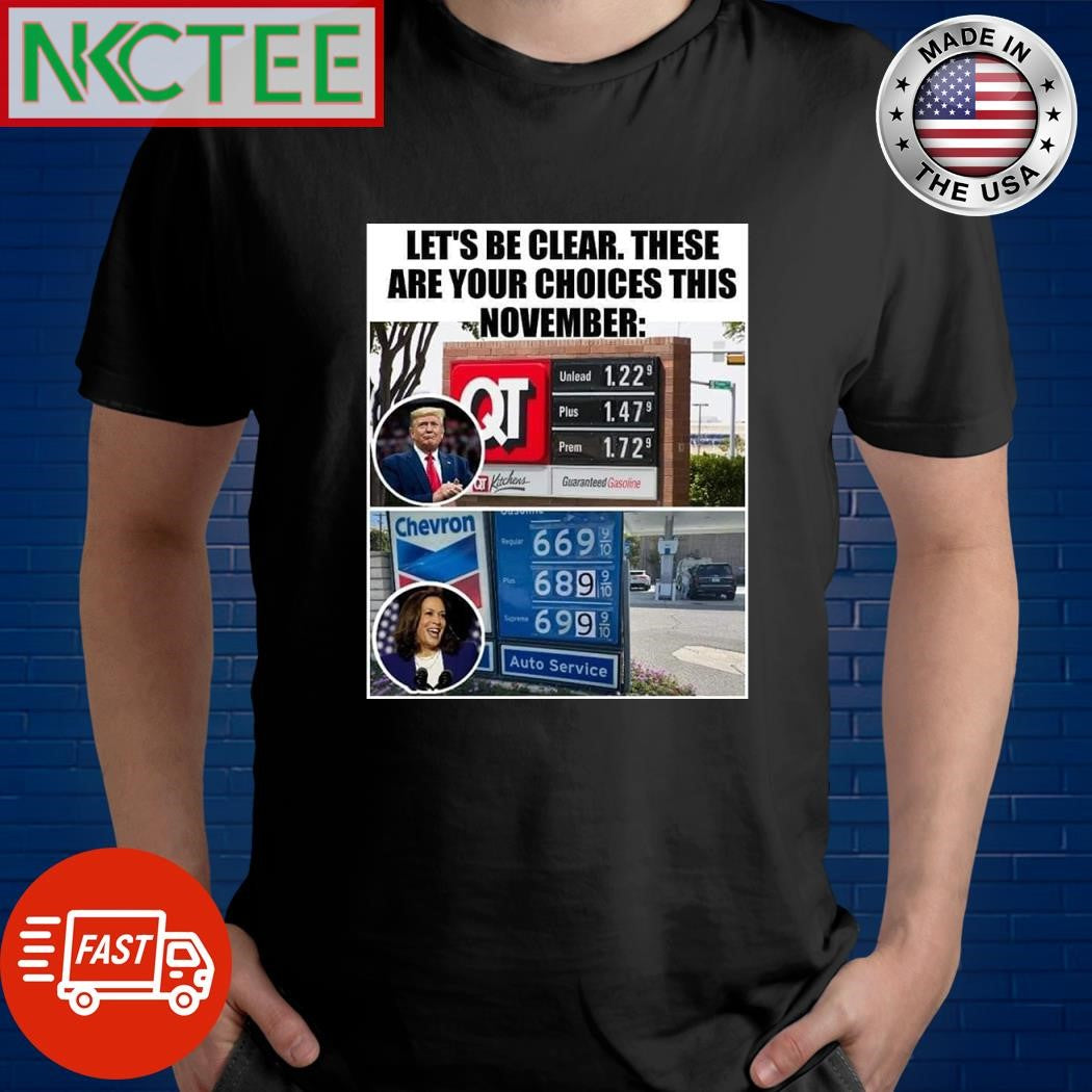 Donald Trump vs Kamala Harris let’s be clear these are your choices this November price shirt