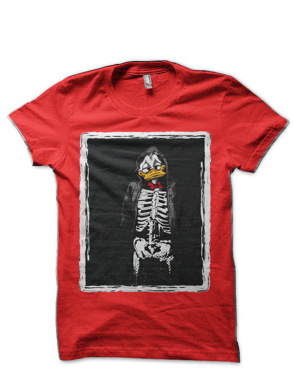 Donald Darko â€“ Donald Duck Meets Donnie Darko Red T-Shirt Hoodie, Sweatshirt | PureTeeCo.com