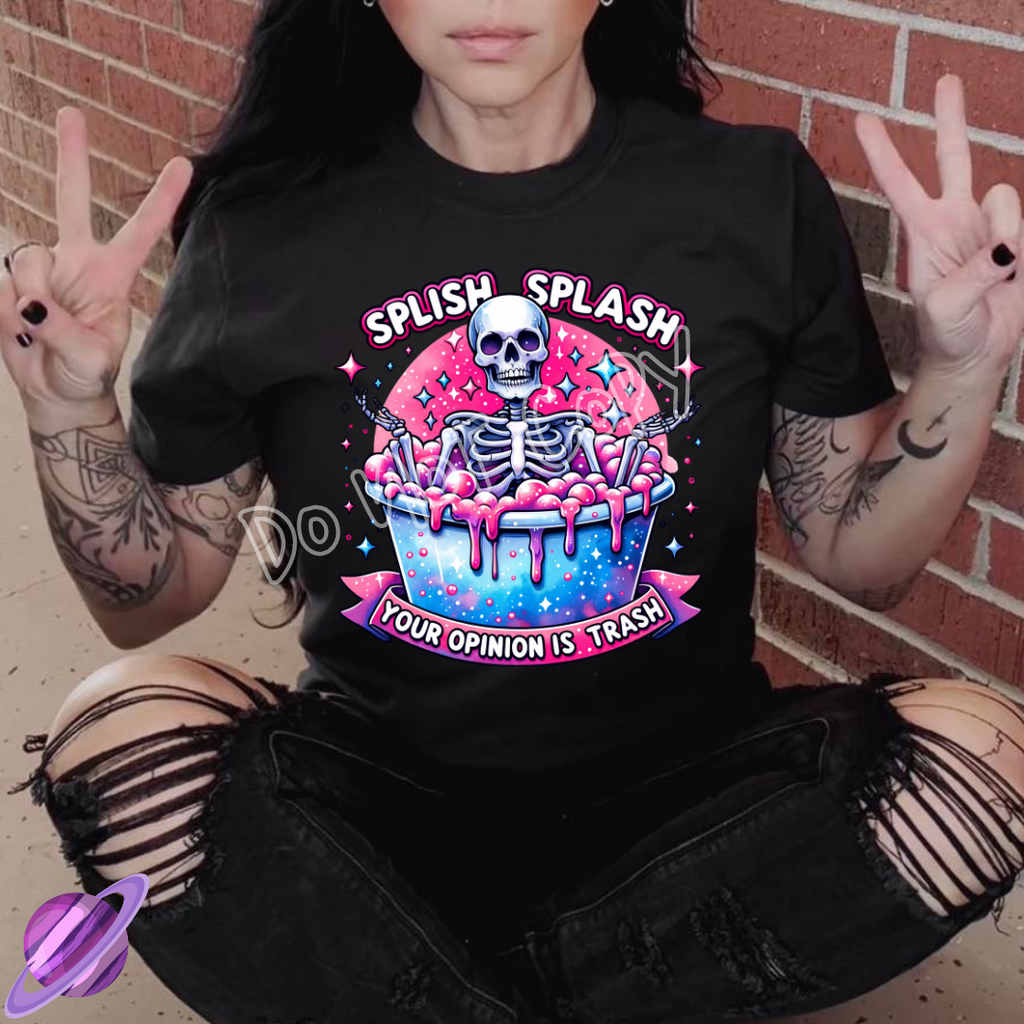SPLISH SPLASH YOUR OPINION IS TRASH TEE Hoodie, Sweatshirt | PureTeeCo.com (Image 1)