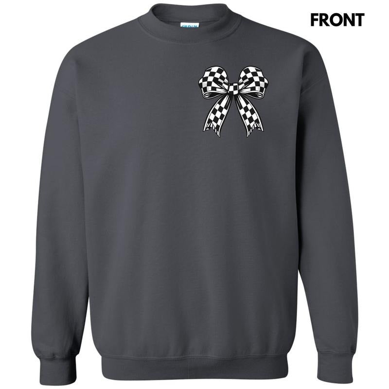 Double Black Checkered Bow Sweatshirt 'NLB' T-Shirts, Hoodie | PureTeeCo.com
